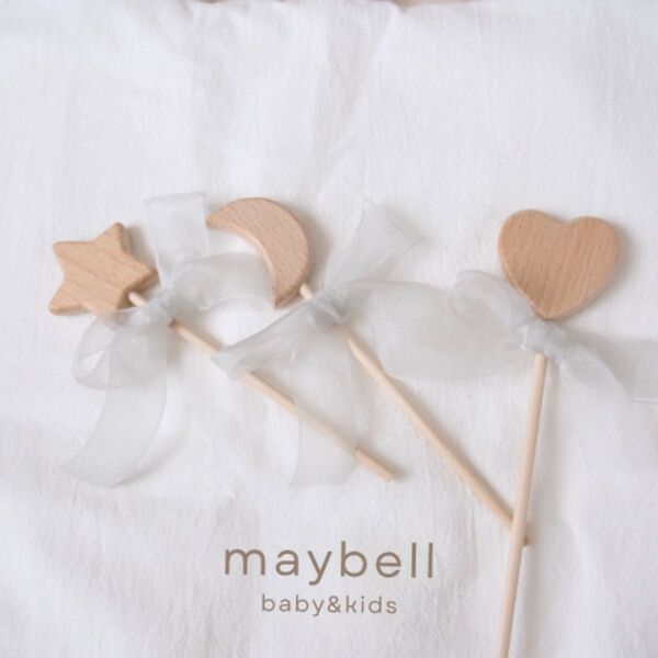 natural wood stick ribbon ナチュラルウッドスティックリボン star
