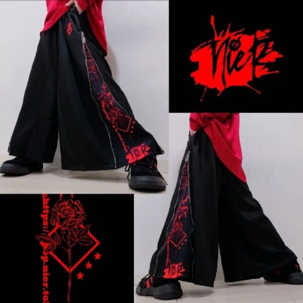 NieR パンツ RED ROSE WIDE PANTS