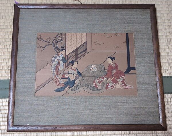 ・ 鈴木春信 ・炬燵の二美人 ・版画?