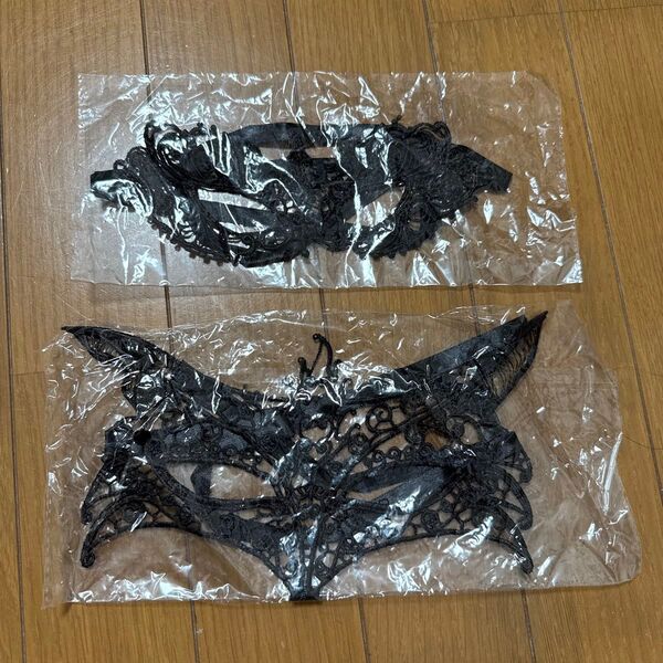 【新品】ベネチアン風 フェイスマスク コスプレ アイマスク 仮面 仮装 変装 舞踏会 パーティー ハロウィン 2種セット