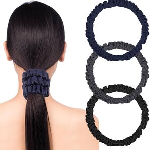 シルク ヘアゴム 3本セット 髪ゴム シュシュ 髪に優しい ヘアアクセサリー