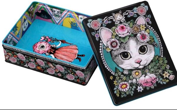 ヒグチユウコ ホルベイン コラボ 角缶 おひめさまBOちゃん ボーチャン YH-TB8 お姫様 ブリキ BOX お道具箱 缶