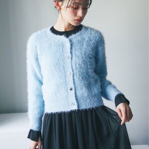 アナザーエス ショートシャギーニットカーディガン