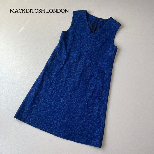 美品 MACKINTOSH LONDON ワンピース 40 ウール リネン マッキントッシュロンドン