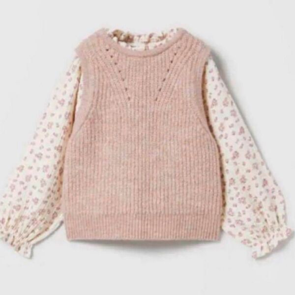 ZARA Baby フラワーニット セーター ピンク 花柄 90 95 100