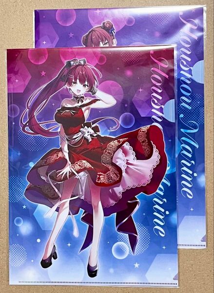 宝鐘マリン 横浜マリンタワー コラボ 描き下ろし クリアファイル A B セット