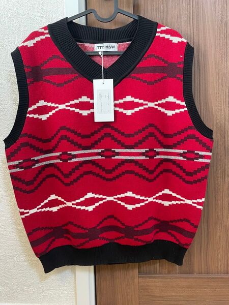 TTTMSW Nordic Knit Vest Red TTT MSW ニット ベスト レッド