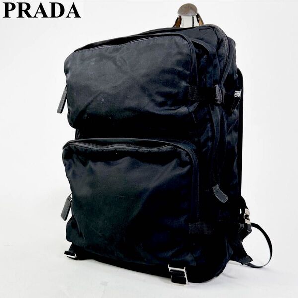 PRADA プラダ 2VZ001 リュックサック バックパック ナイロン 黒 ブラック ファブリック 白タグ 正規品 A4 大容量