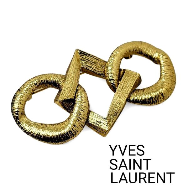 【極美品】YVES SAINT LAURENT ブローチ ○◇○ ゴールド