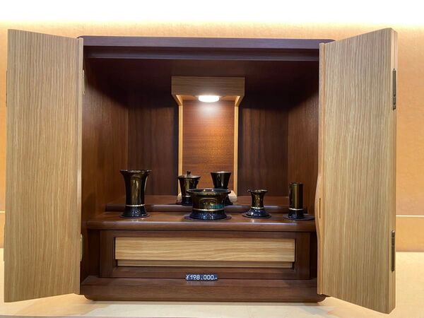 家具調 モダン ミニ仏壇(日本製)佛具付