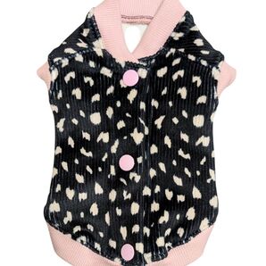 ★ハンドメイド 犬服/あったかベスト 背中開 小型/仔犬用 XSサイズ両面起毛★