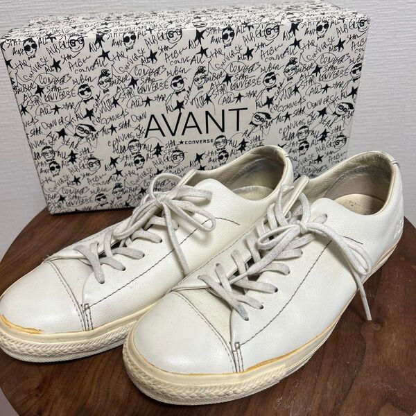 CONVERSE×AVANT レザーオールスター AE OX 26cm レザースニーカー ホワイト