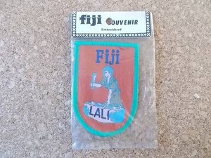 80s FIJI フィジーLALI 楽器ラリ エンブレム刺繍 ワッペン/南太平洋 島国 ビンテージ スーベニア Voyager 旅行 観光 土産USAカスタム音楽