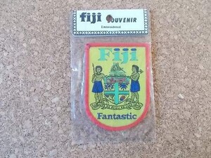 80s FIJI フィジー ファンタスティック エンブレム刺繍 ワッペン/南太平洋 島国ビンテージ スーベニアVoyager 旅行 観光 土産 USA カスタム