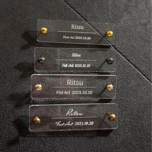 【アクリルファーストアートタグ】金具付き*名入れオーダー/クリア/ネームプレート