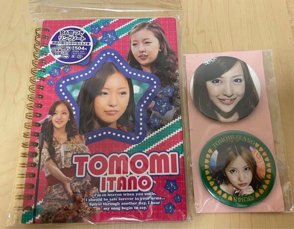 板野友美 ともちん ノートと缶バッジ2個 未開封品
