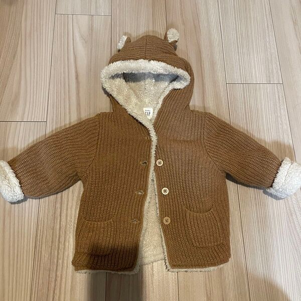 ギャップ 裏ボアセーター くま耳カーディガン アウター