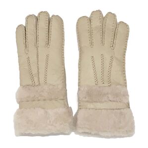 新品特価◆ムートン手袋レディース ハンドメイド 保温抜群 アイボリー 暖かい♪