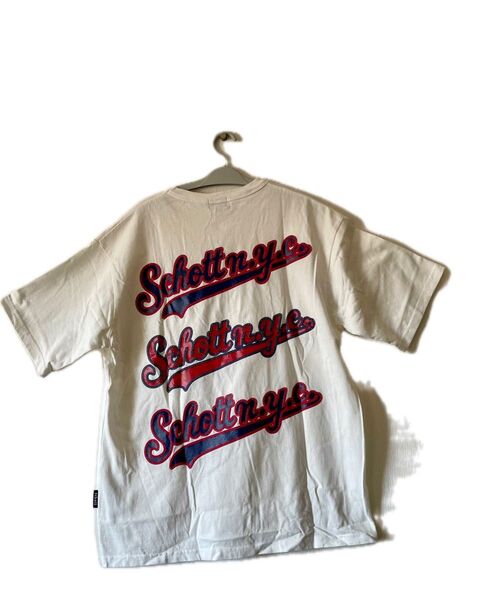SHOTT 半袖Tシャツ コットン100 バックプリント/Lサイズ