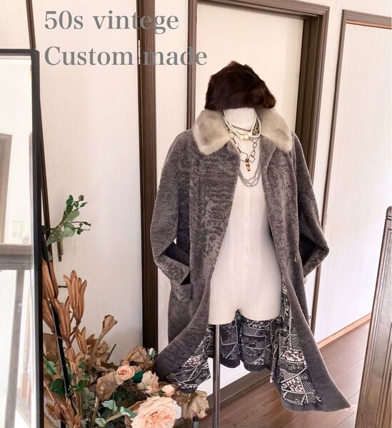 50s vintege Custom made ミンクファーロングコート