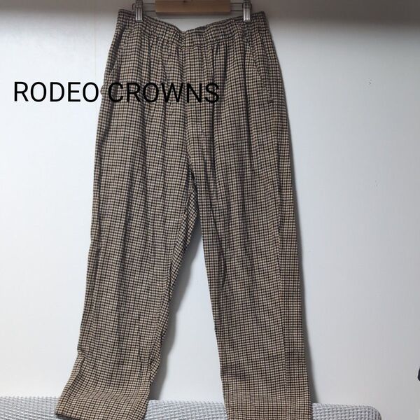 RODEO CROWNS ワイドツイードパンツ ブラウン Lサイズ