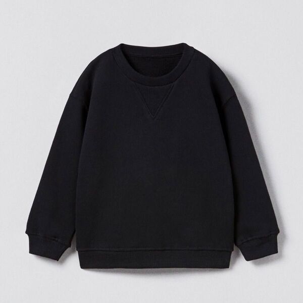 ZARA プレーントライアングルスウェットシャツ 黒トレーナー 18-24ヶ月