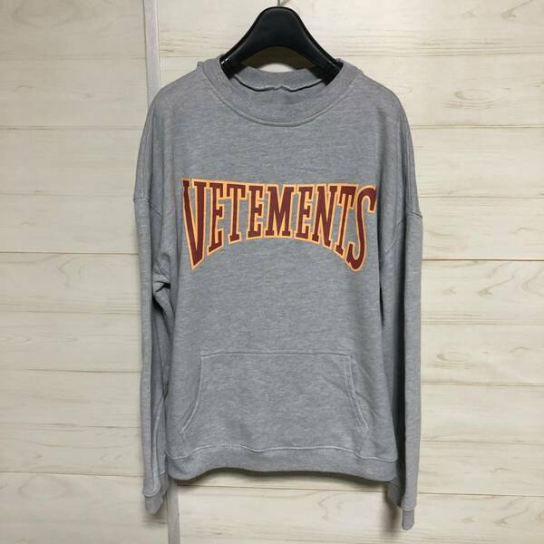 VETEMENTS ヴェトモン Champion チャンピオン リバーシブル フーディ パーカー 灰 L 美品 管理C554