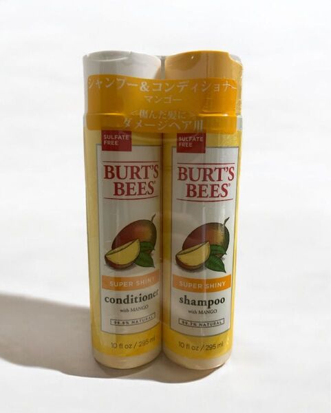 新品未使用 BURT'S BEES バーツビーズ マンゴーシャンプー/コンディショナー ダメージヘア用 傷んだ髪に