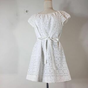  beautiful goods a maca AMACA short sleeves cut and sewn tunic white size 38 ribbon race lovely lady's 