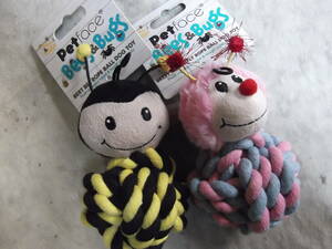 * pretty .. brush teeth effect 2 piece set Pet face Bees&Bugs bar to rope ball +bechi. rope ball 