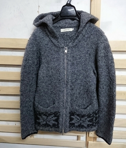 nonnative LUMBERER HOODED FULL ZIP W/A MIX KNIT ノルディック柄 ウール ニット パーカー 1