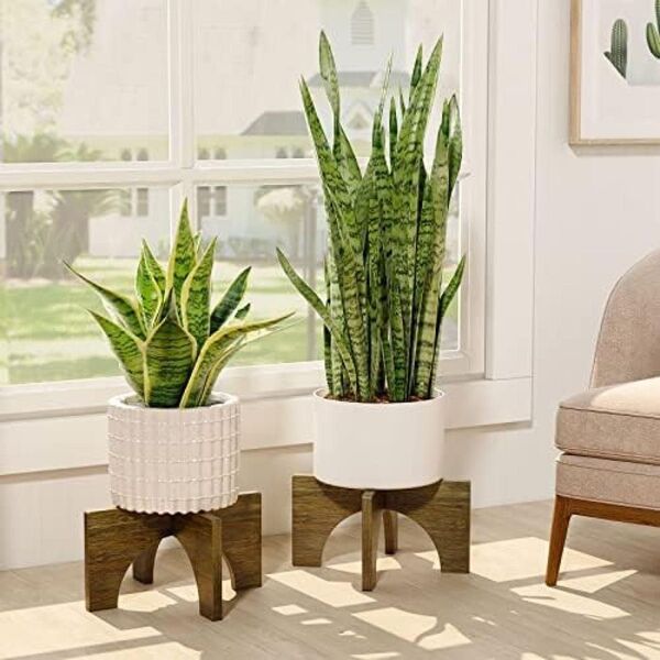 【最終値下げ!】フラワースタンド 花台 鉢スタンド 竹製スタンド 小型植物 ダークブラウン