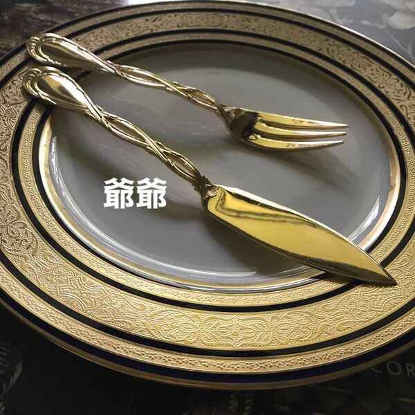 ピュイフォルカ「ロワイヤル」純銀 ヴェルメイユ/フィッシュ用 2本セット ※美品