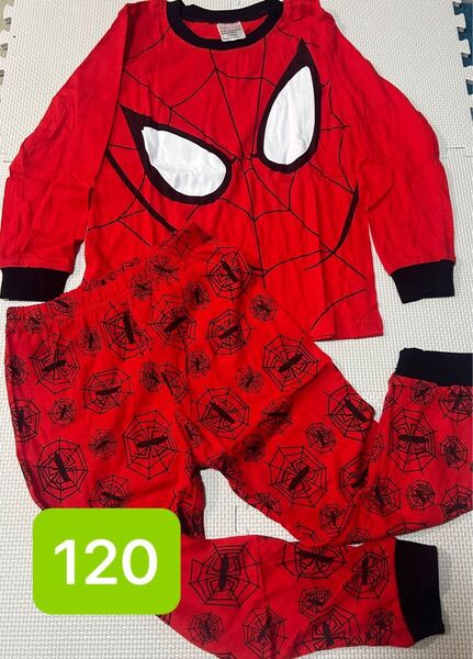 スパイダーマン 120 長袖 パジャマ 上下セット