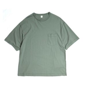 KAPTAIN SUNSHINE HARD TWISTED JERSEY POCKET TEE 42 LIGHT OLIVE 美品