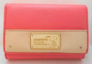 【新品】スヌーピー　二つ折り財布　ピンク　レディース