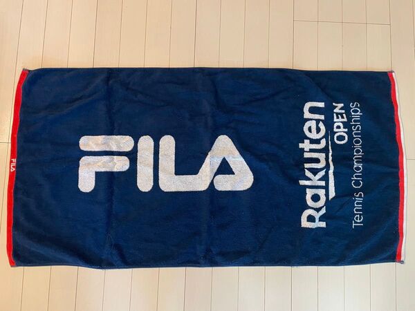 FILA Rakuten Open 楽天オープン バスタオル ネイビー グレー