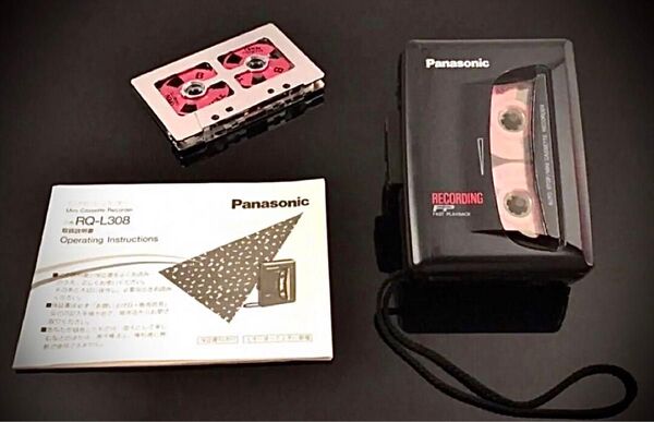 カセットプレーヤーPanasonic RQ-L308、録音機能付き、「整備済み、完動美品」