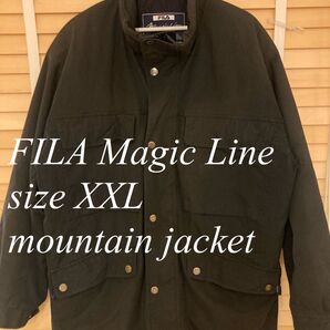 FILA MagicLine 古着 マウンテンジャケット ミリタリーコート アウター XXL フェード ブラック 機能性 スポーツ