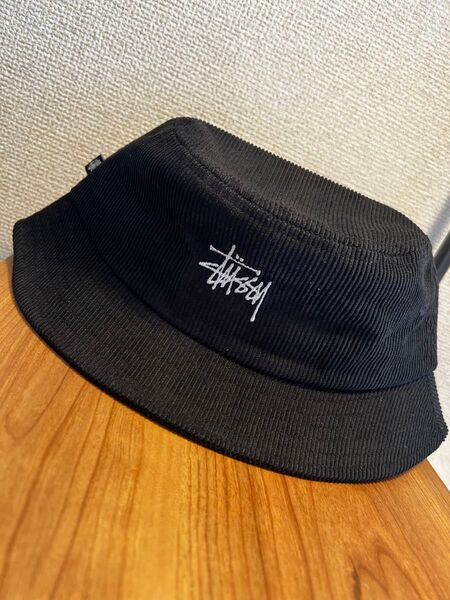 Stussy バケットハット コーデュロイ 黒