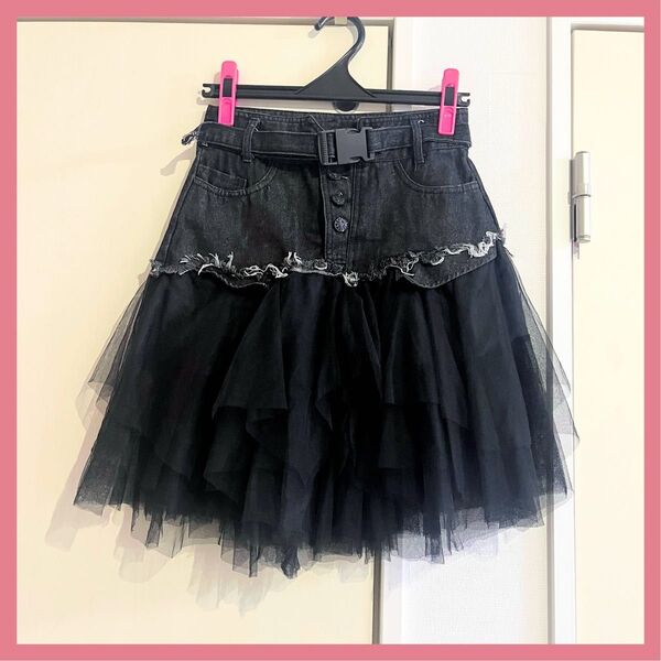 レディース デニム×チュールスカート★美品★
