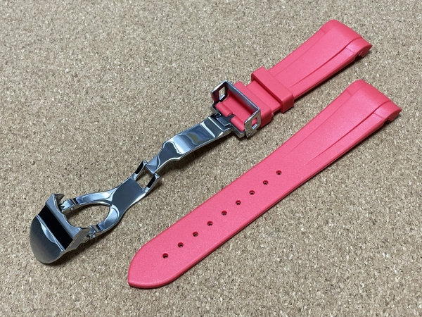 ラグ幅22mm チューダー対応 腕時計ラバーベルト レッド 時計用バンド ヘリテージ ブラックベイ クロノ GMT等に