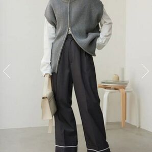 裾リターンワイドパンツ Mサイズ グレー