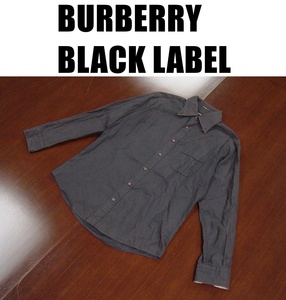 バーバリーブラックレーベル長袖シャツ/BURBERRY BLACK LABEL/サイズ４１/ブラウン/三陽商会