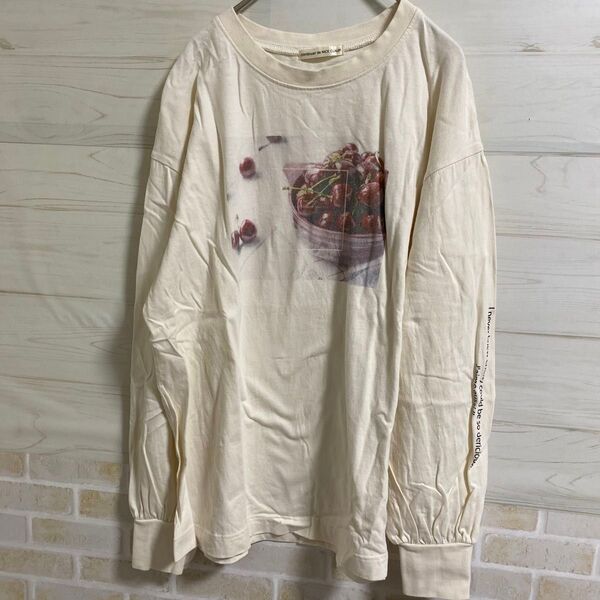 NICE CLAUP ロンT チェリー さくらんぼ 長袖Tシャツ 可愛い