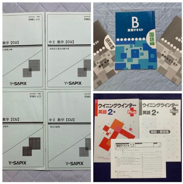 中学2年 数学冬期 国語B夏期 ウィニングウインター Plus 英語 2年