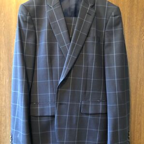 TETE HOMME ネイビー チェック柄 スーツ 秋冬