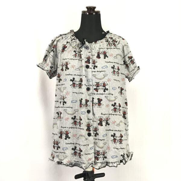 Disny/ディズニー公式★半袖ナイトウェア/Tシャツ/パジャマ【Women's size-M/グレー/Gray】Tops/Shirts◆BH104