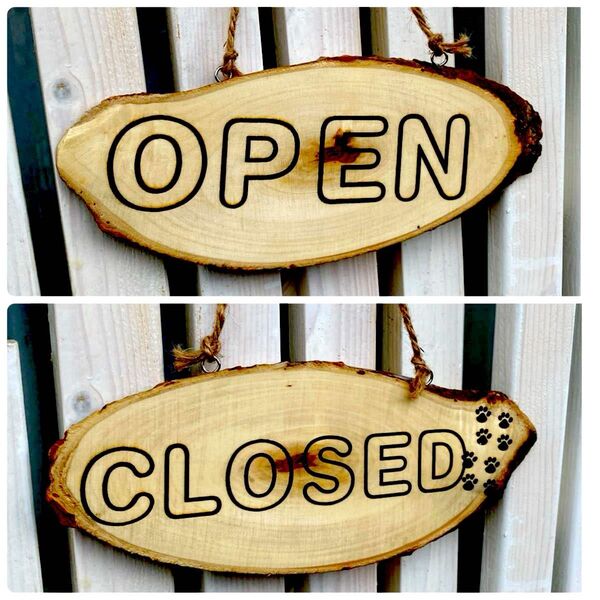 OPEN CLOSED 両面 防水 木製看板 表札 店舗 レストラン表札 オーダーも可能 壁掛け レトロ