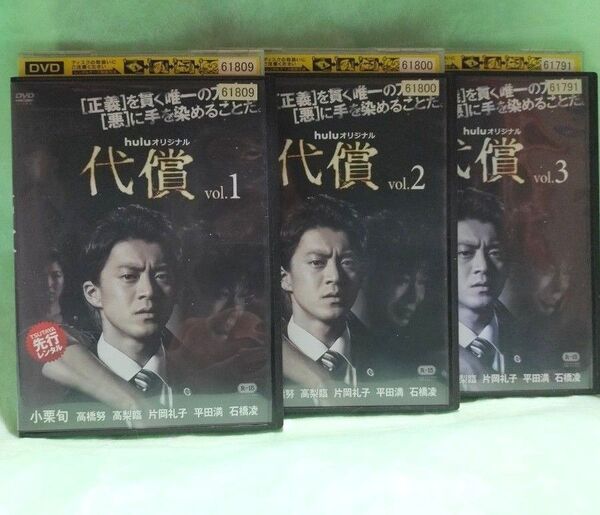 DVD huluオリジナル 代償 全3巻セット 小栗旬 レンタル落ち Rー15